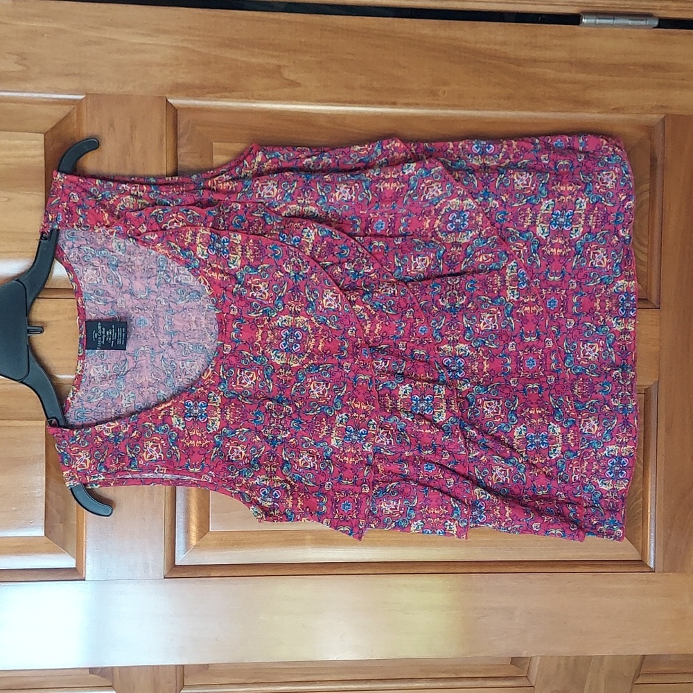 * Faded Glory Bright Multi- Colored Sleeveless Layered Top, XL 16-18